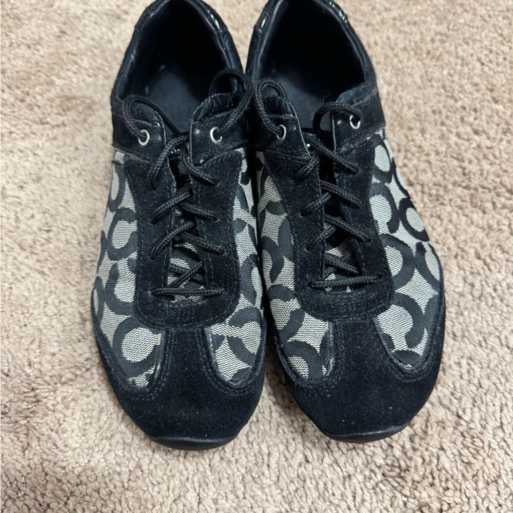 Coach Kelbie Logo Black Knit Casual Sneakers
